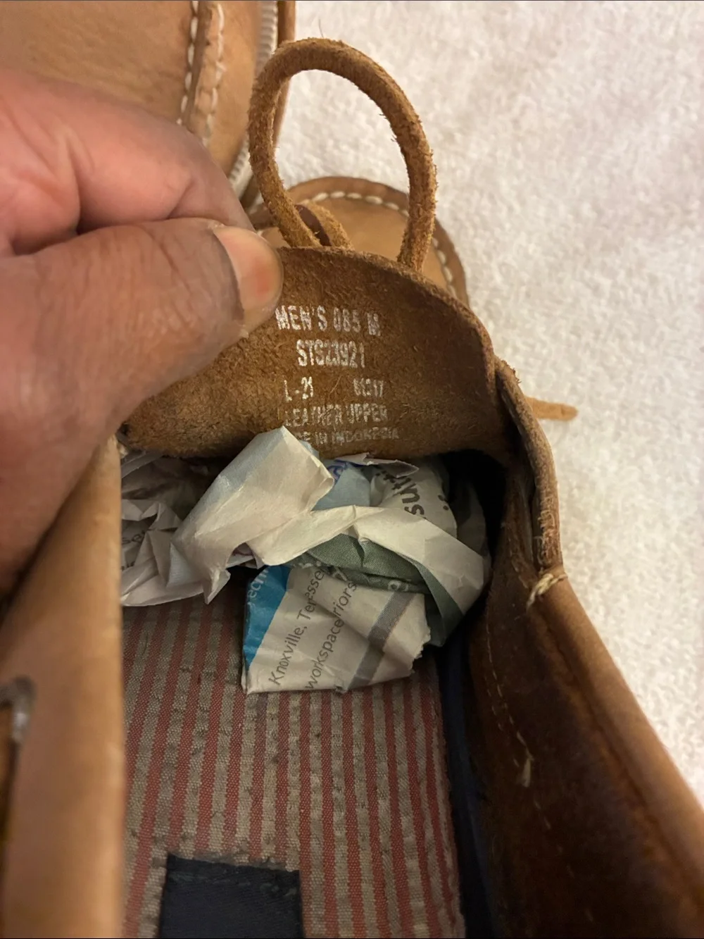 Sperry Men’s Tan Leather 2-Eye Boat Shoes, moccasins rawhide laces